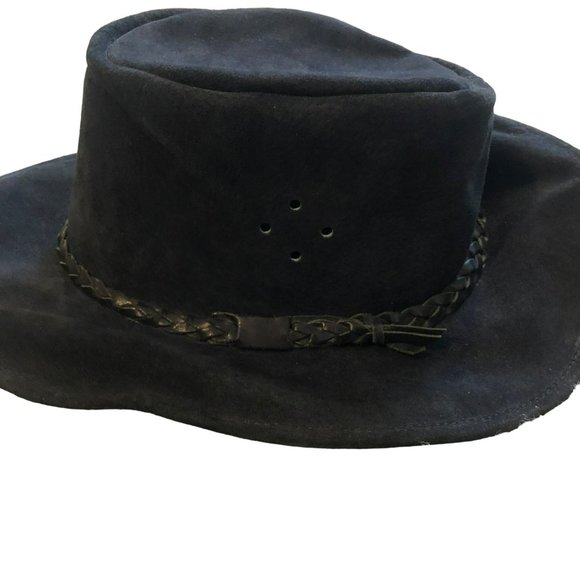 Mens Australia Walkabout Real Leather Hat Soft Waterproof Sz Small Made by Blanc - Picture 2 of 8